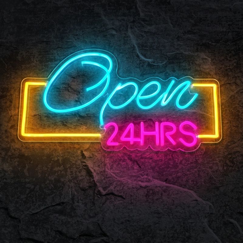 Néon Open 24hrs - Néon personnalisé NeonStar