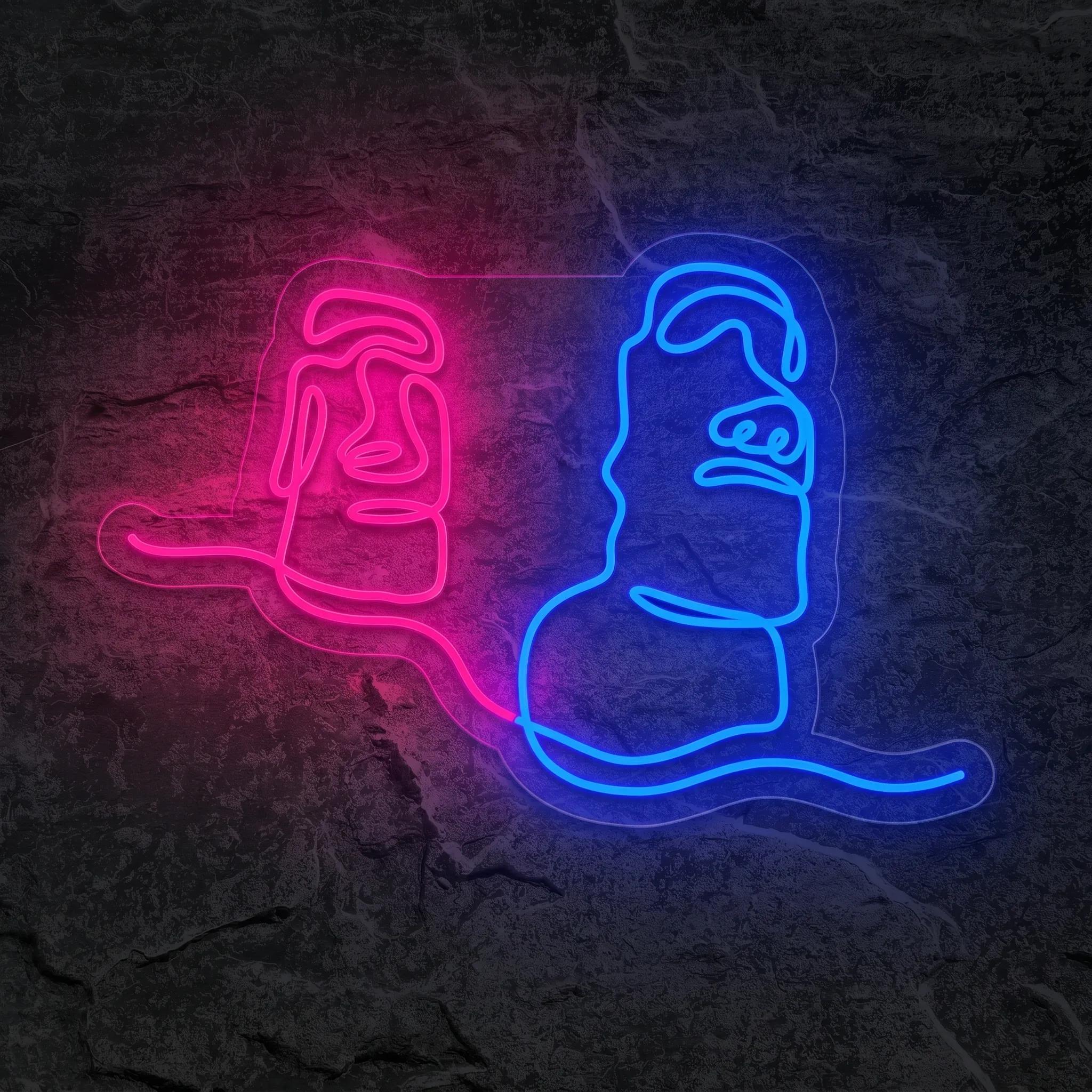 Néon Moai Île de Pâques - Néon personnalisé NeonStar