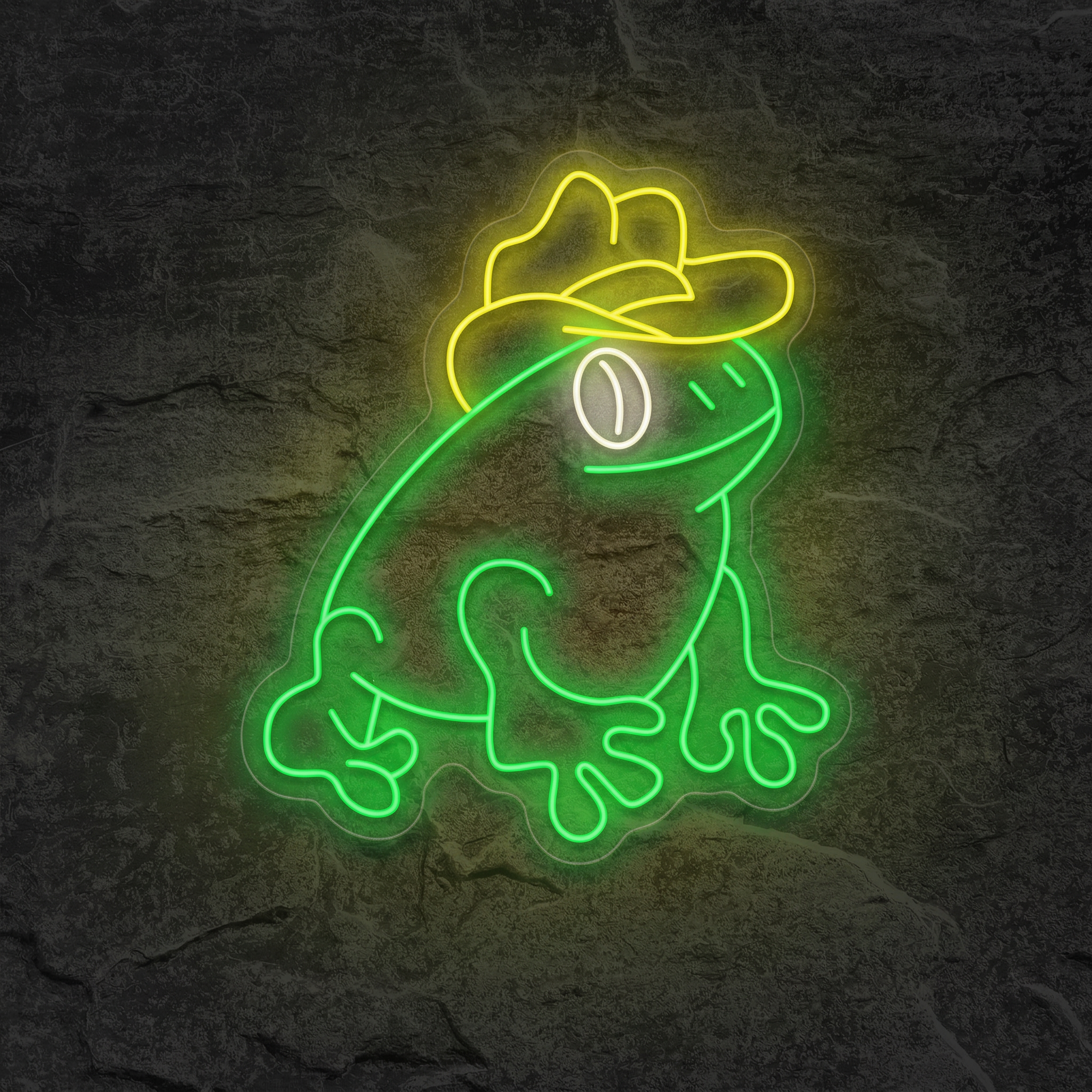 Néon Grenouille avec chapeau de cowboy - Néon personnalisé NeonStar