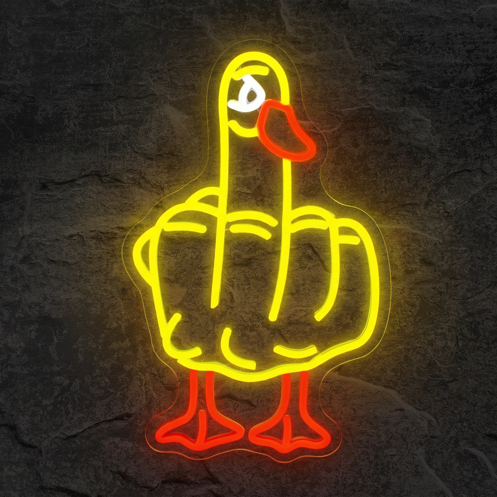 Néon Canard Doigt d'Honneur - Néon personnalisé NeonStar