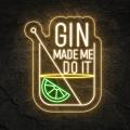 Miniature Néon Gin Made Me Do It Bar - Néon personnalisé