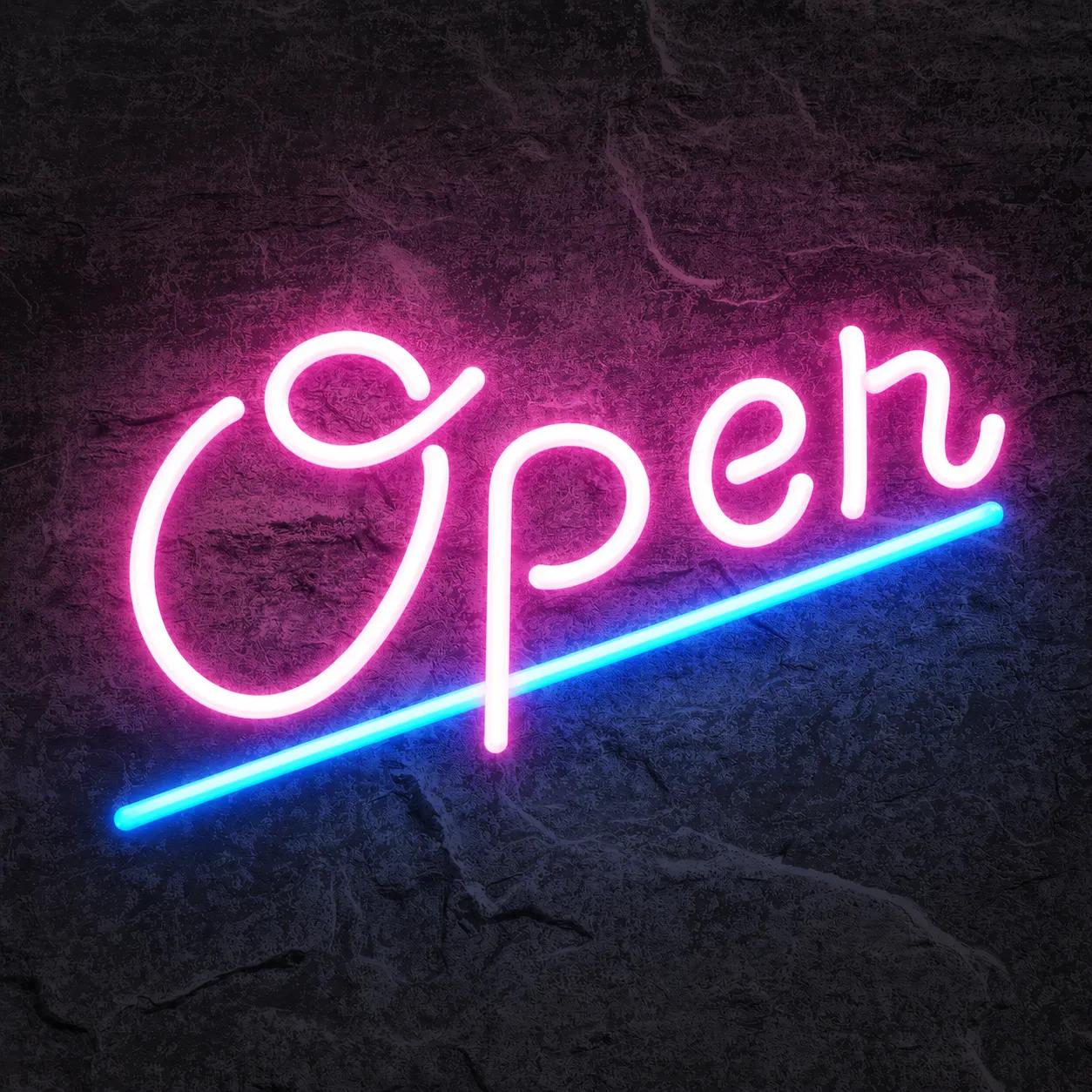 Néon Open De Table Verre - Néon personnalisé NeonStar