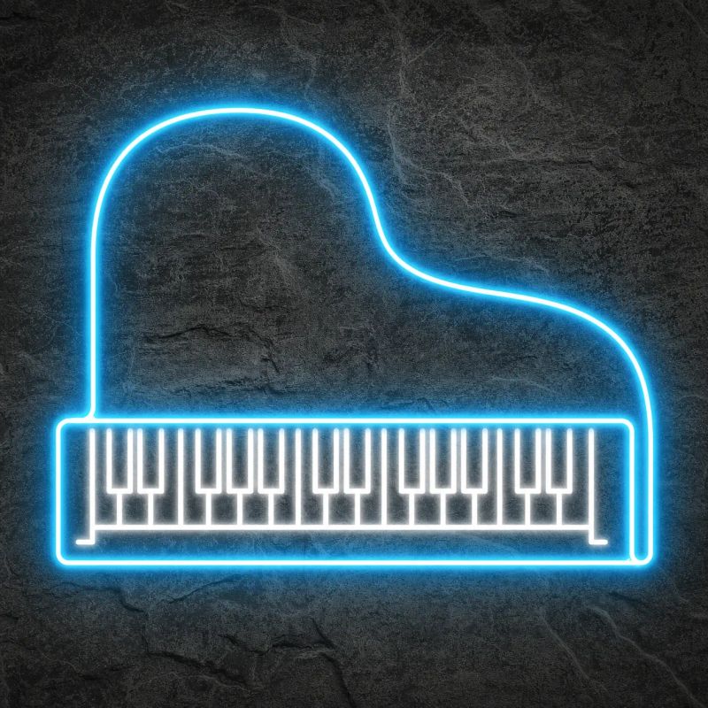 Néon Piano Bleu et Blanc - Néon personnalisé NeonStar