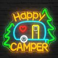 Miniature Néon Happy Camper - Néon personnalisé
