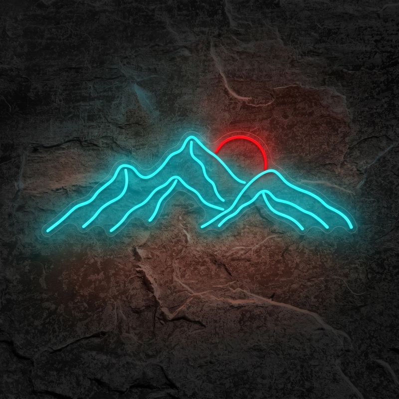 Néon Coucher de soleil sur les montagnes - Néon personnalisé NeonStar
