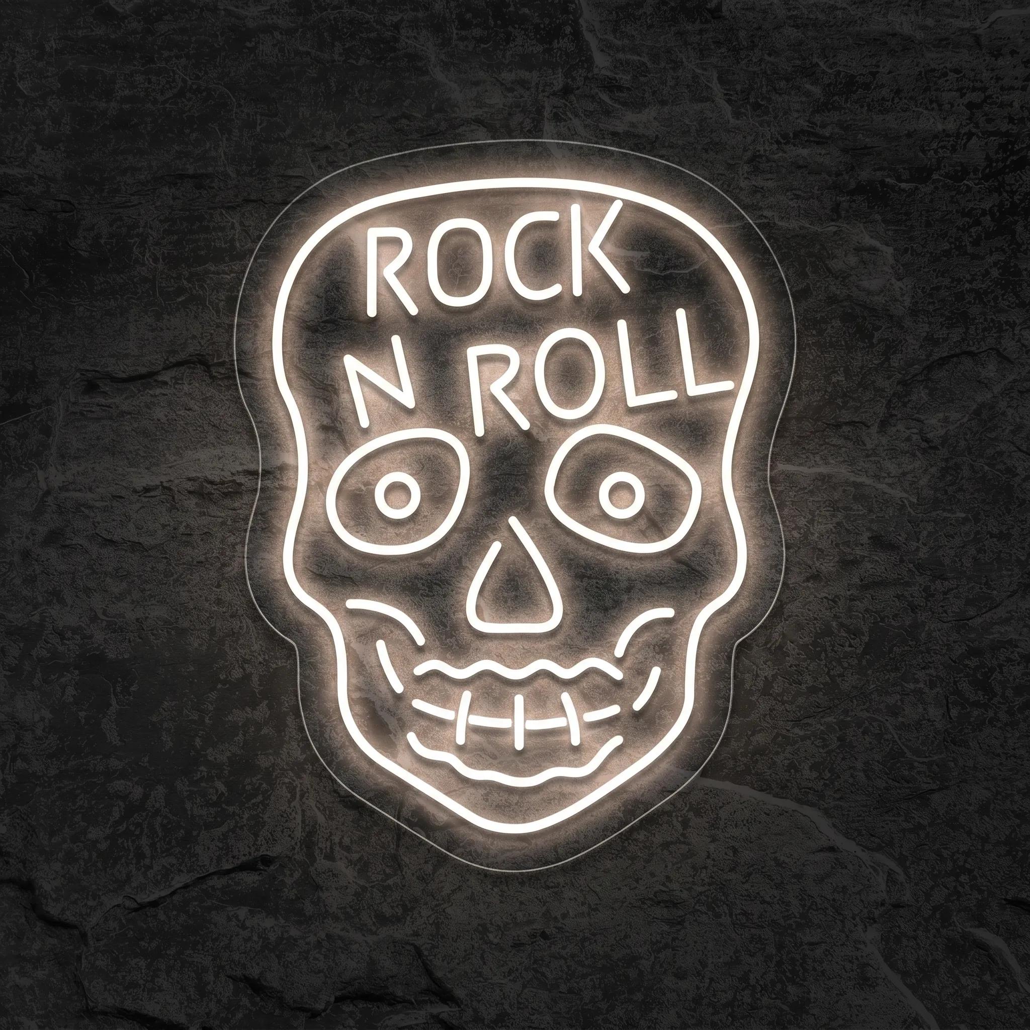 Néon Rock N Roll Crâne - Néon personnalisé NeonStar
