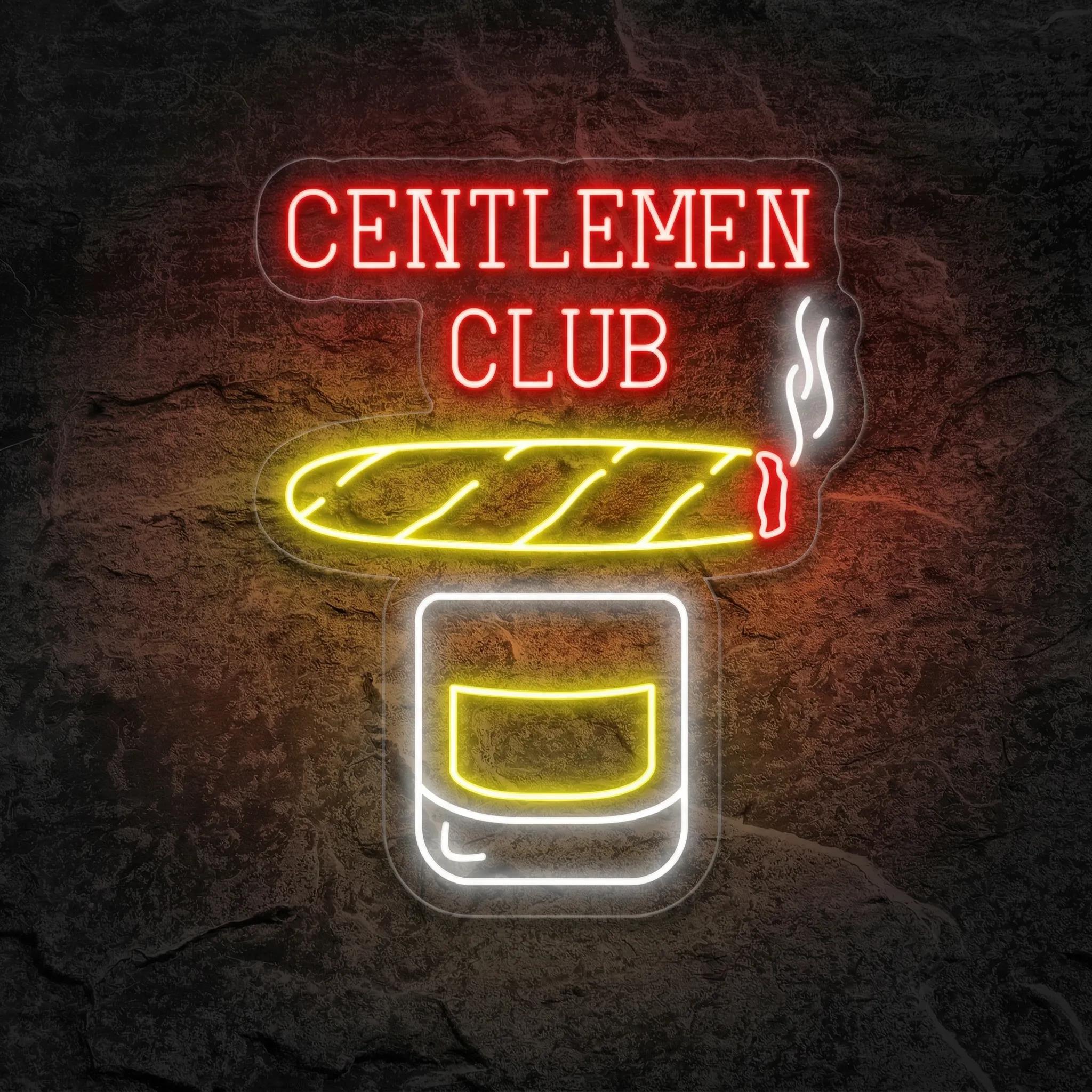 Néon Gentlemen Club Whisky Cigare - Néon personnalisé NeonStar