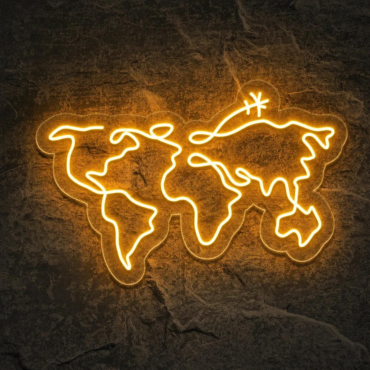 Néon Carte du Monde - Néon personnalisé NeonStar