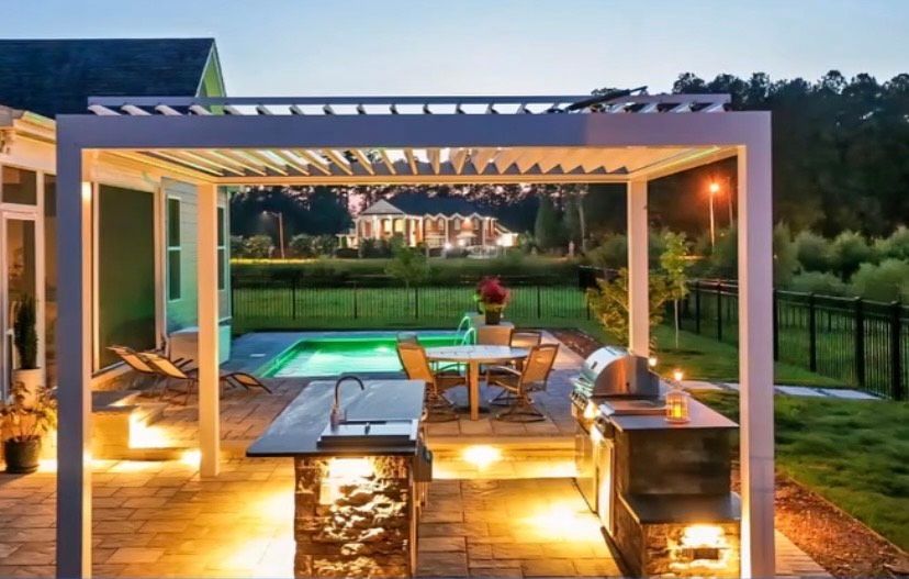 Custom automatic electric louvered awning in Salt Lake City, Utah