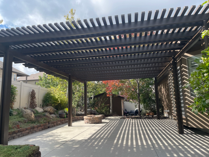 Custom pergola awning project by Utah Awnings