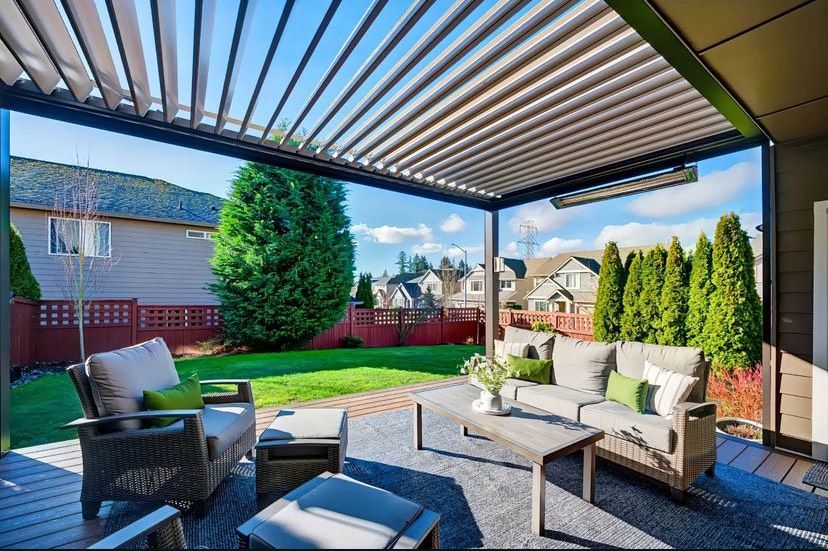 Custom automatic electric louvered awning in Salt Lake City, Utah