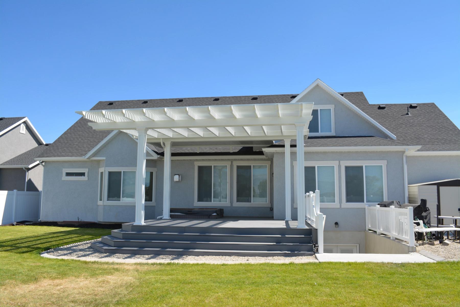 Combination patio cover and awning project by Utah Awnings