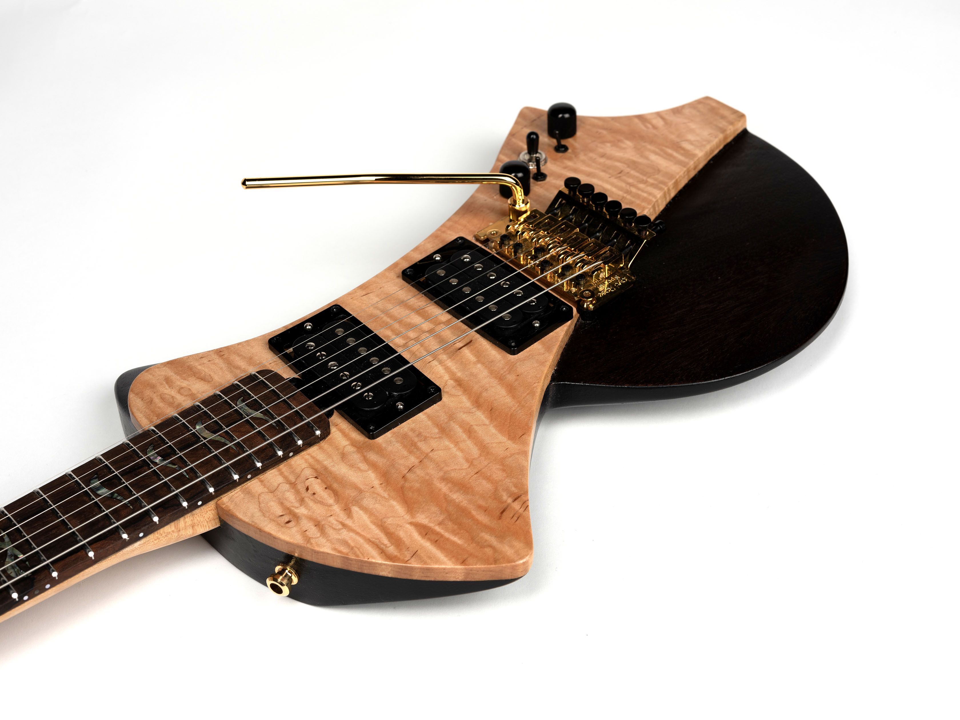 Maple/black guitar