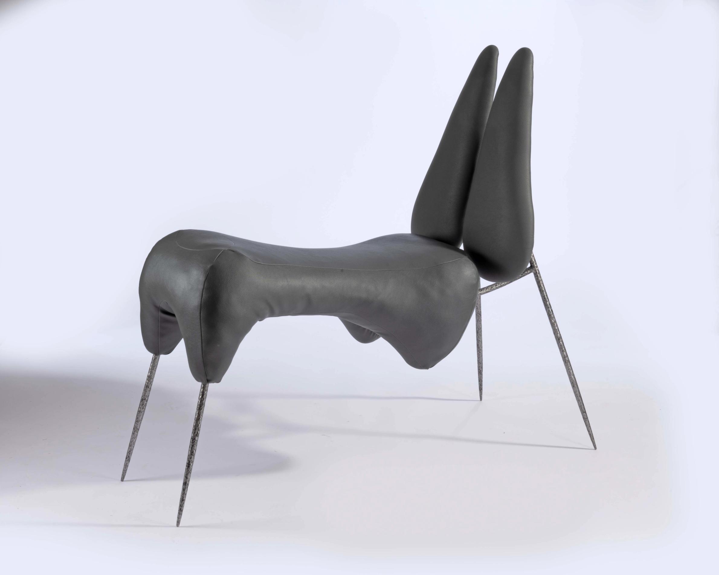 Gray organic chair