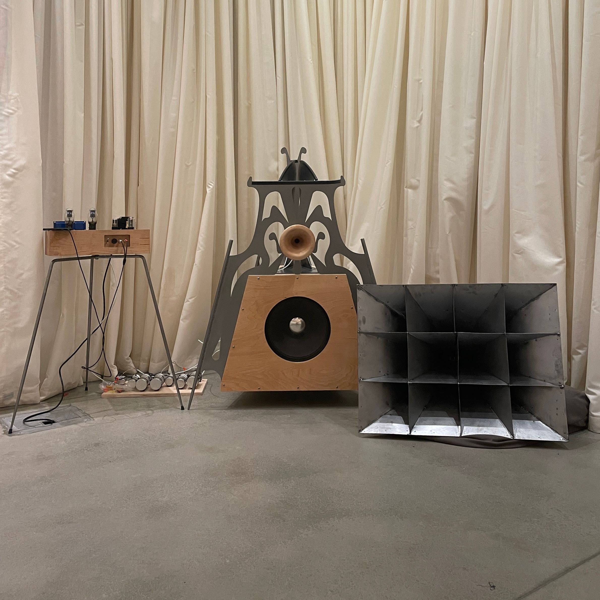 Maple and steel loudspeaker system