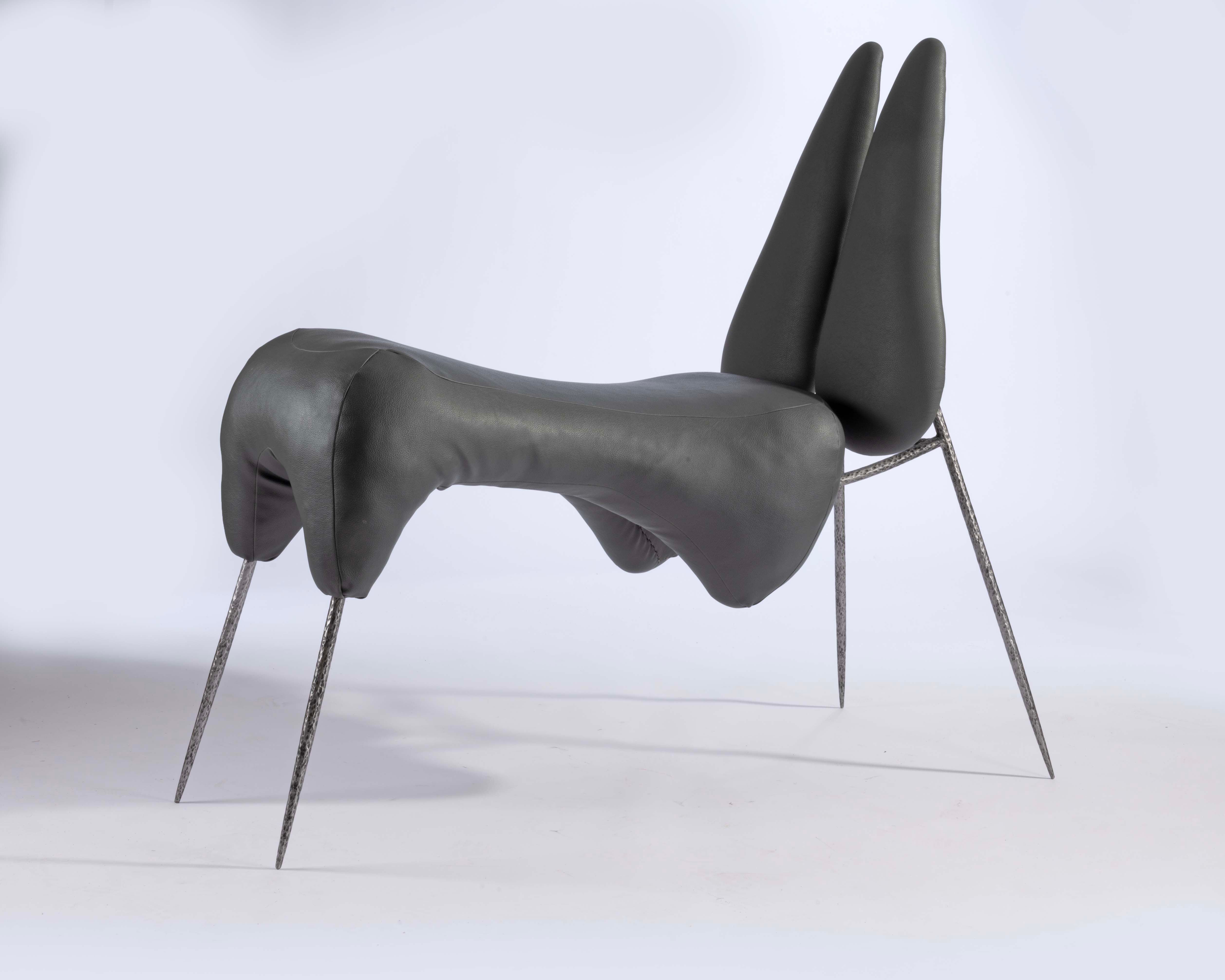 Gray organic chair