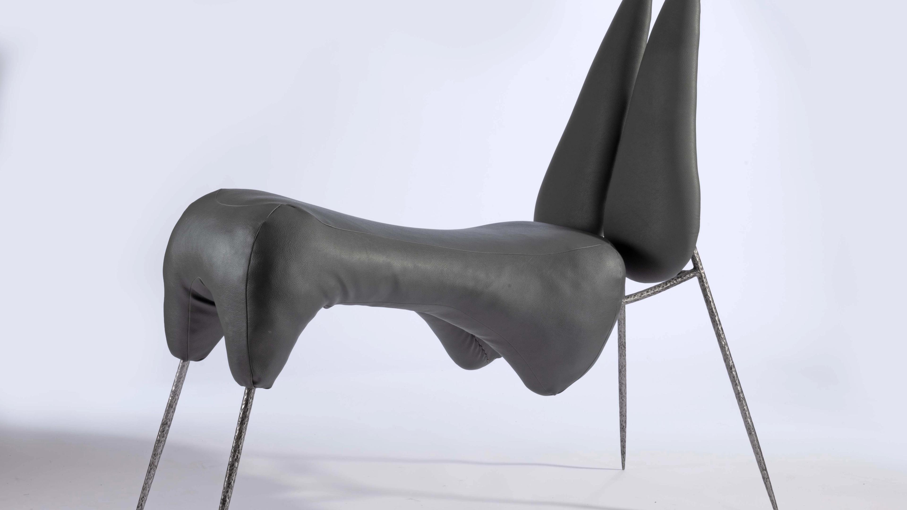 Gray organic chair