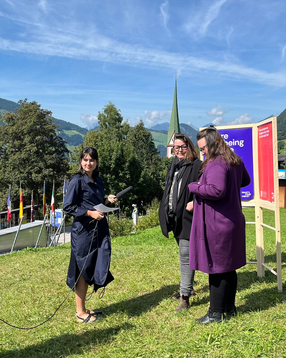 Conducting interviews in Alpbach