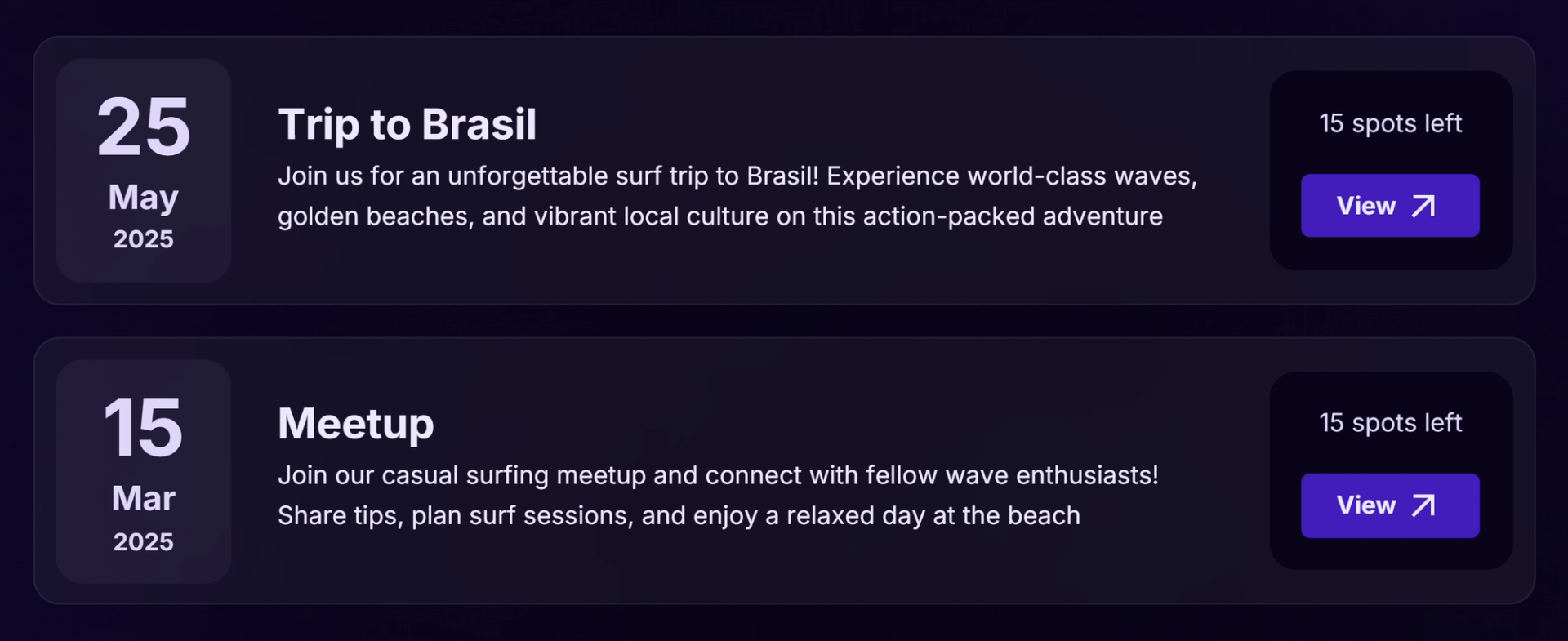 Instructor | Image | Organize Events