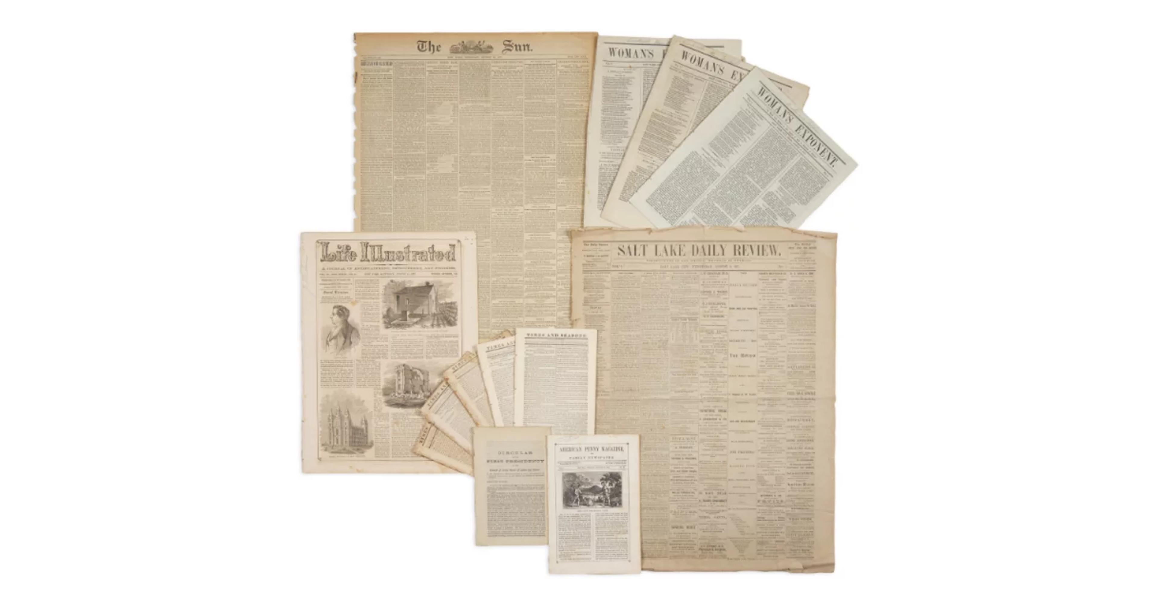 Group of 13 Printed Items Related to Mormonism, ca. 1842-1879