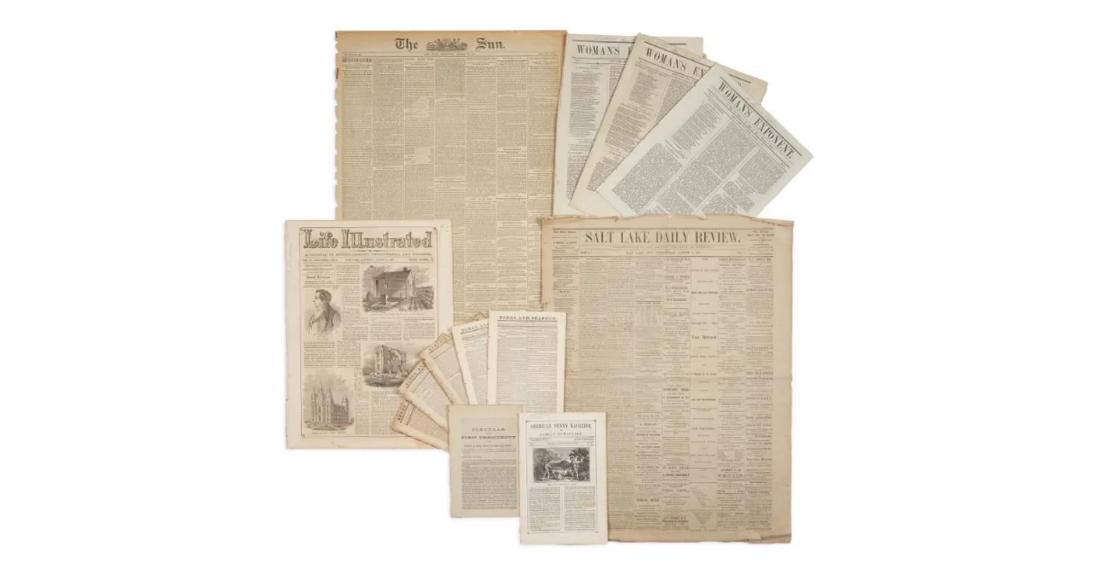 Group of 13 Printed Items Related to Mormonism, ca. 1842-1879