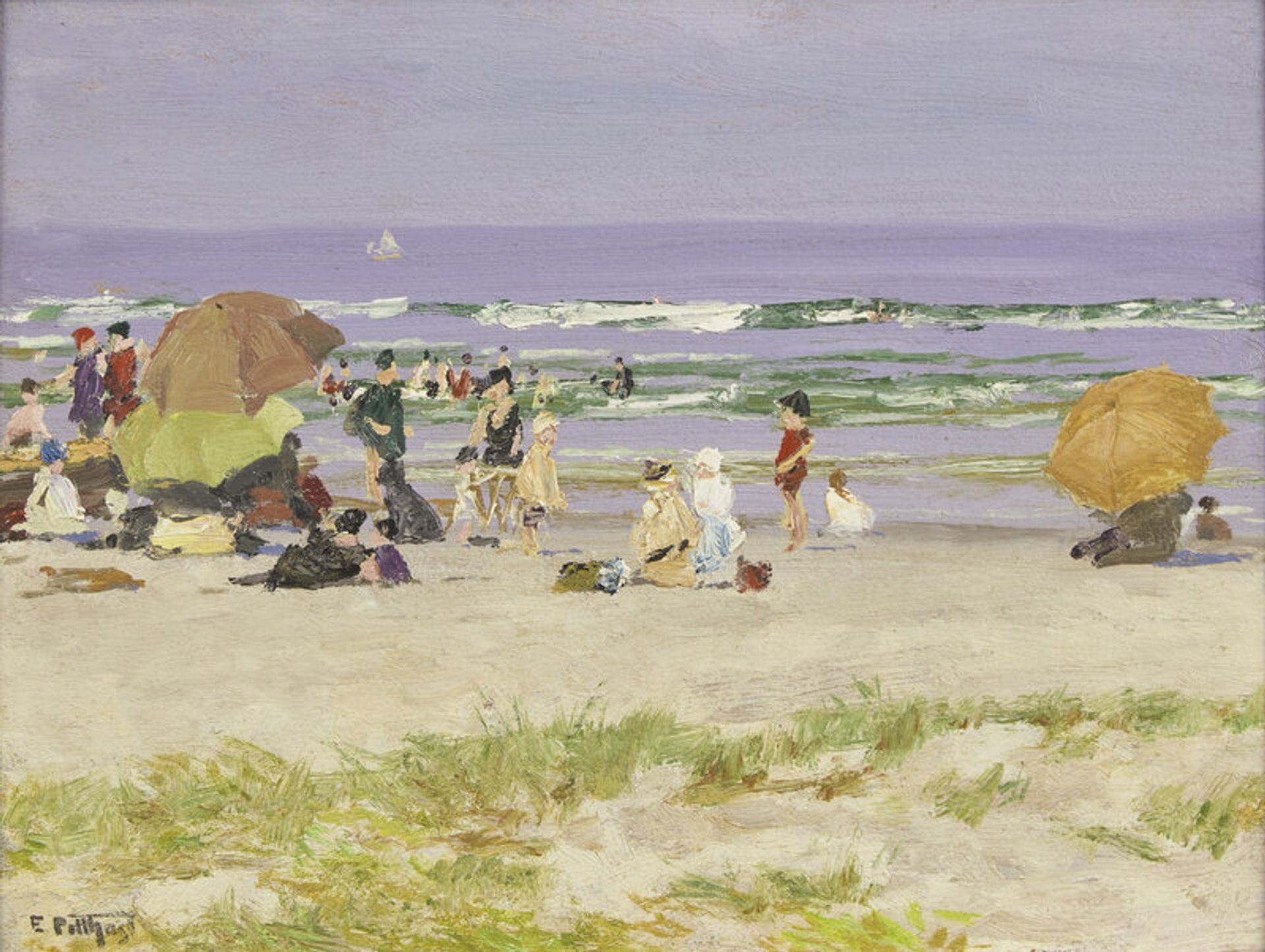 Edward Henry Potthast (American, 1857-1927) A Happy Group (On the Sea Shore) | Estimate: $50,000 - 80,000