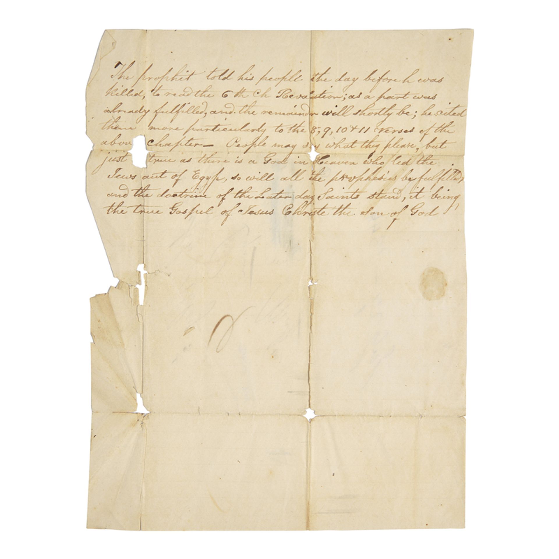 Joseph Smith's Last Words and Rare Mormon Historical Documents 