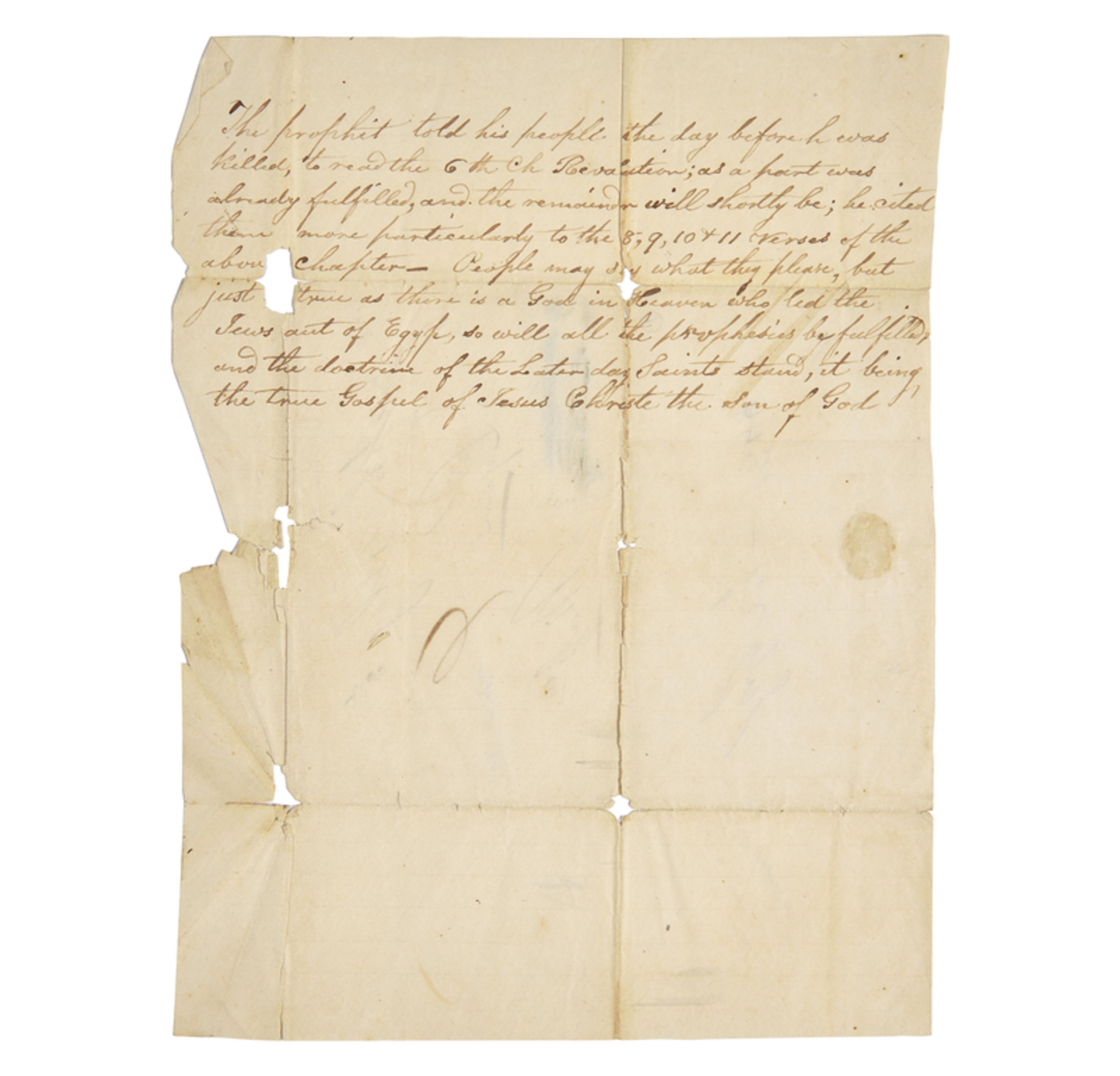 Joseph Smith's Last Words and Rare Mormon Historical Documents
