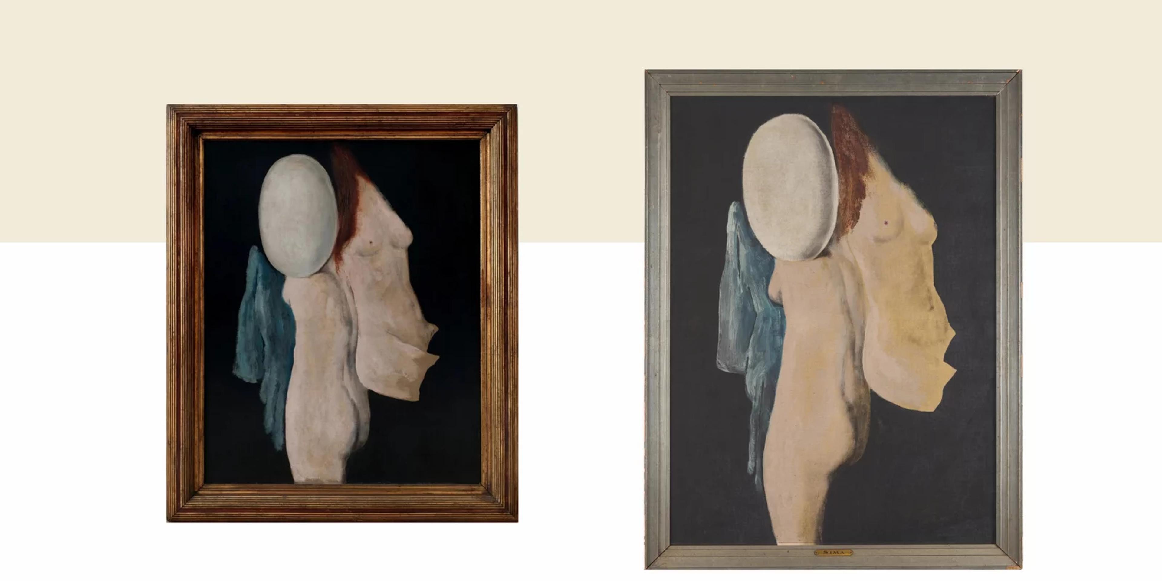 Left: Europa from the Moravian Gallery in Brno, 1927, oil, canvas, 80 x 65 cm Right: Europa from Philadelphia, 1927, oil, canvas, 100 x 73 cm. To be offered 4/29/2026