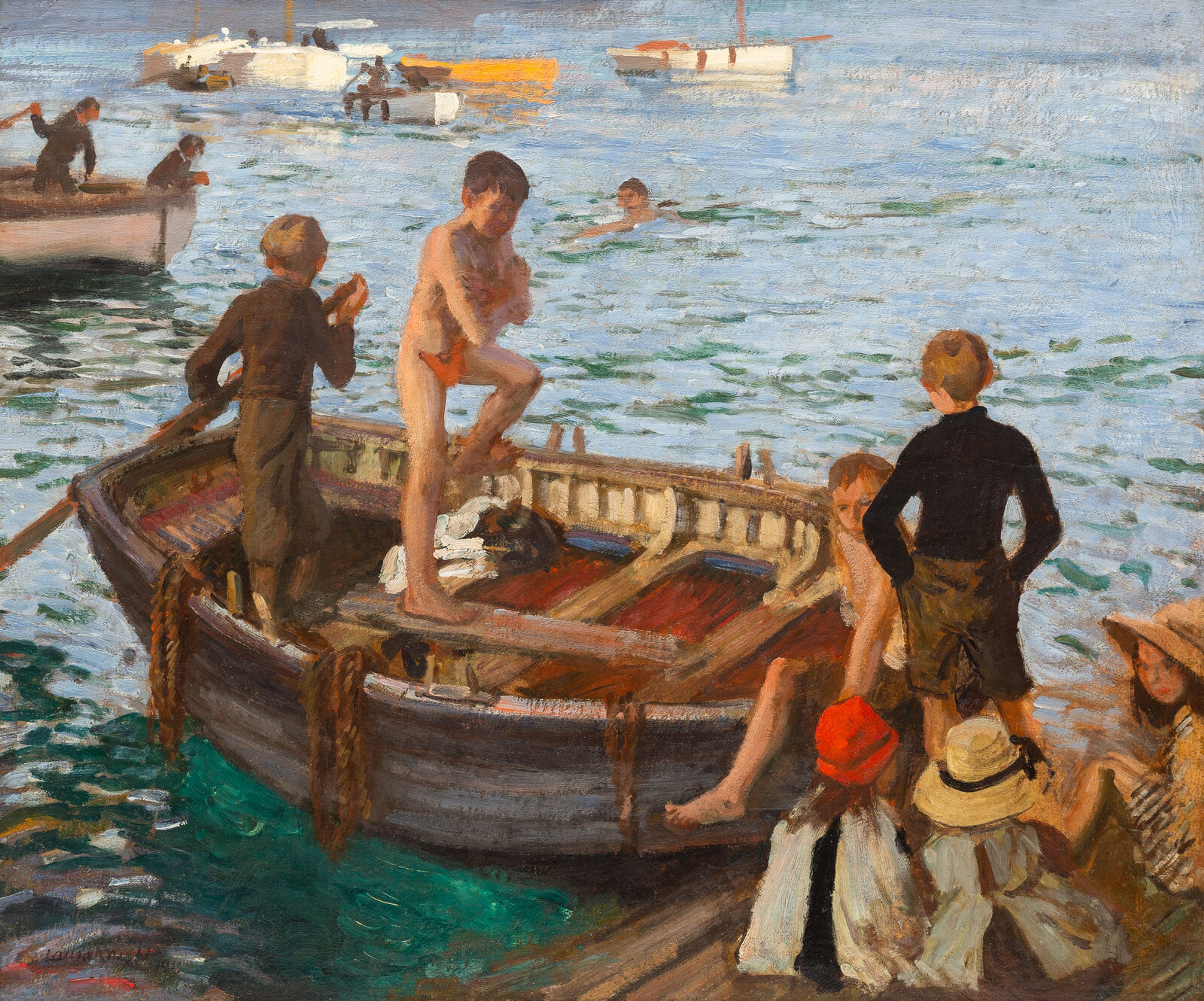 Dame Laura Knight (British, 1877-1970) Children in a Rowboat, 1916