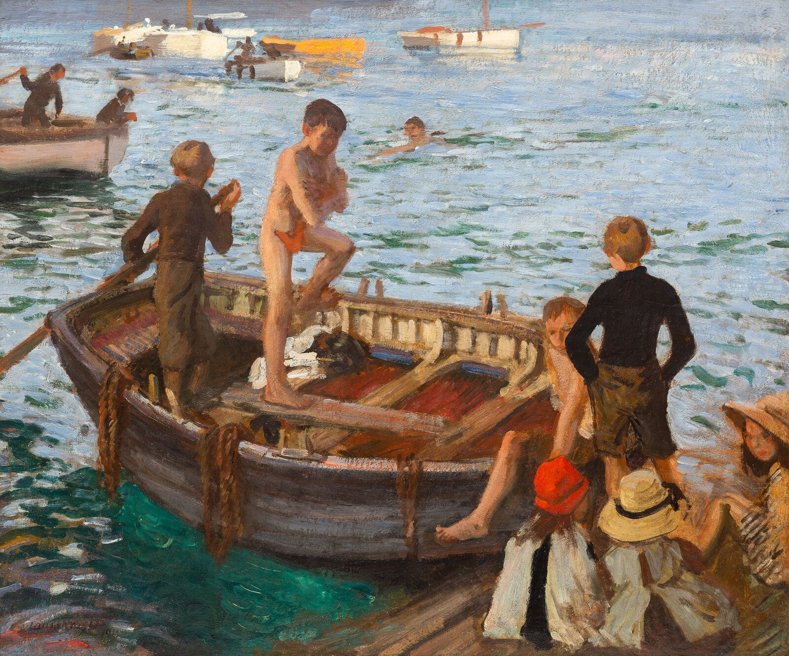 Dame Laura Knight (British, 1877-1970) Children in a Rowboat, 1916