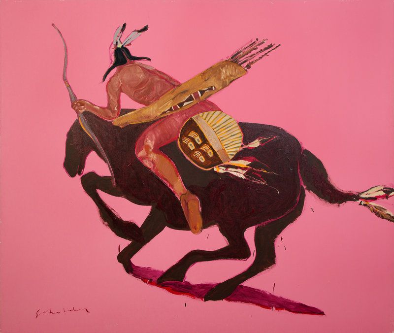 Fritz Scholder (Luiseño, 1937-2005) Hollywood Indian and Horse #2, 1973