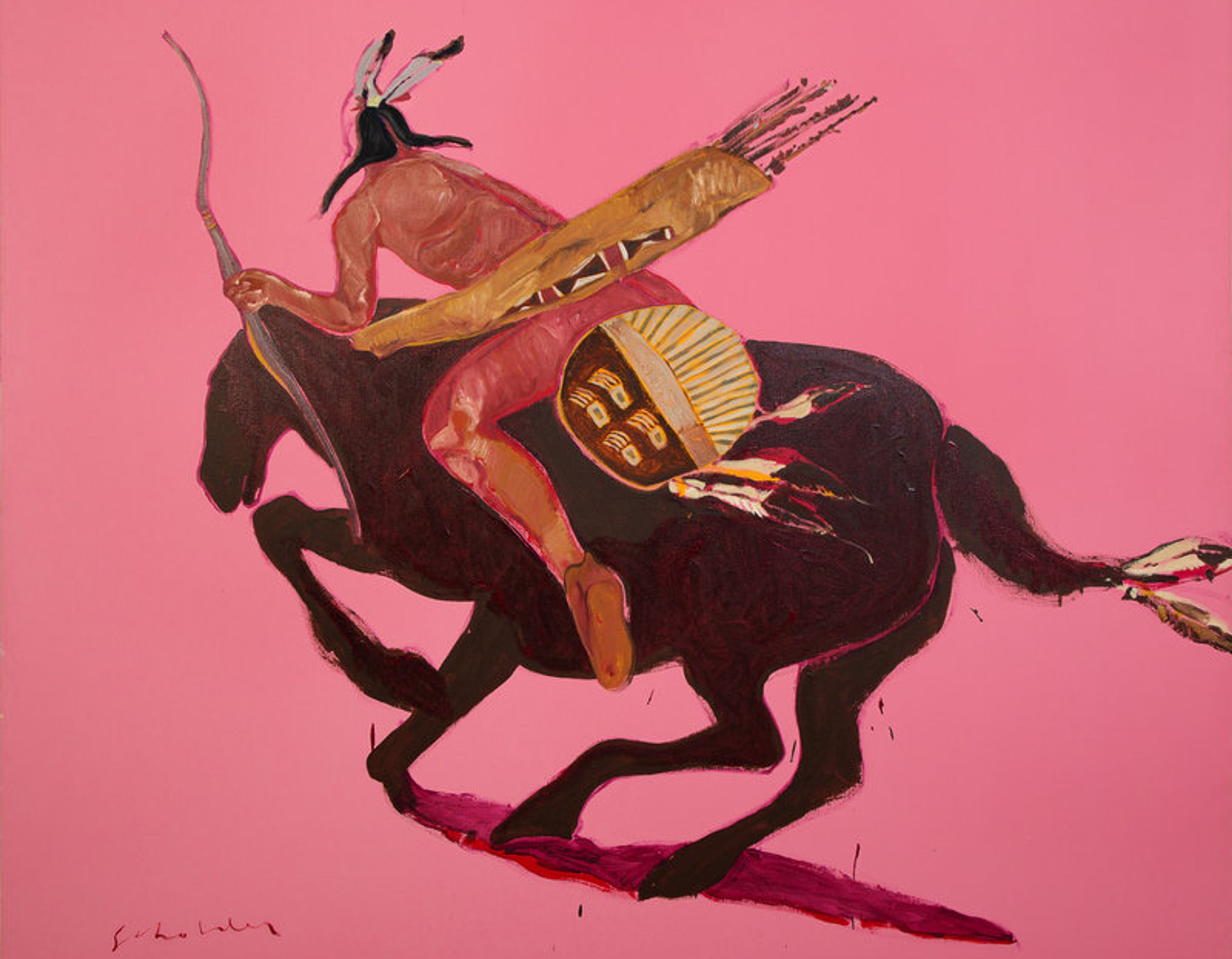 Fritz Scholder (Luiseño, 1937-2005) Hollywood Indian and Horse #2, 1973