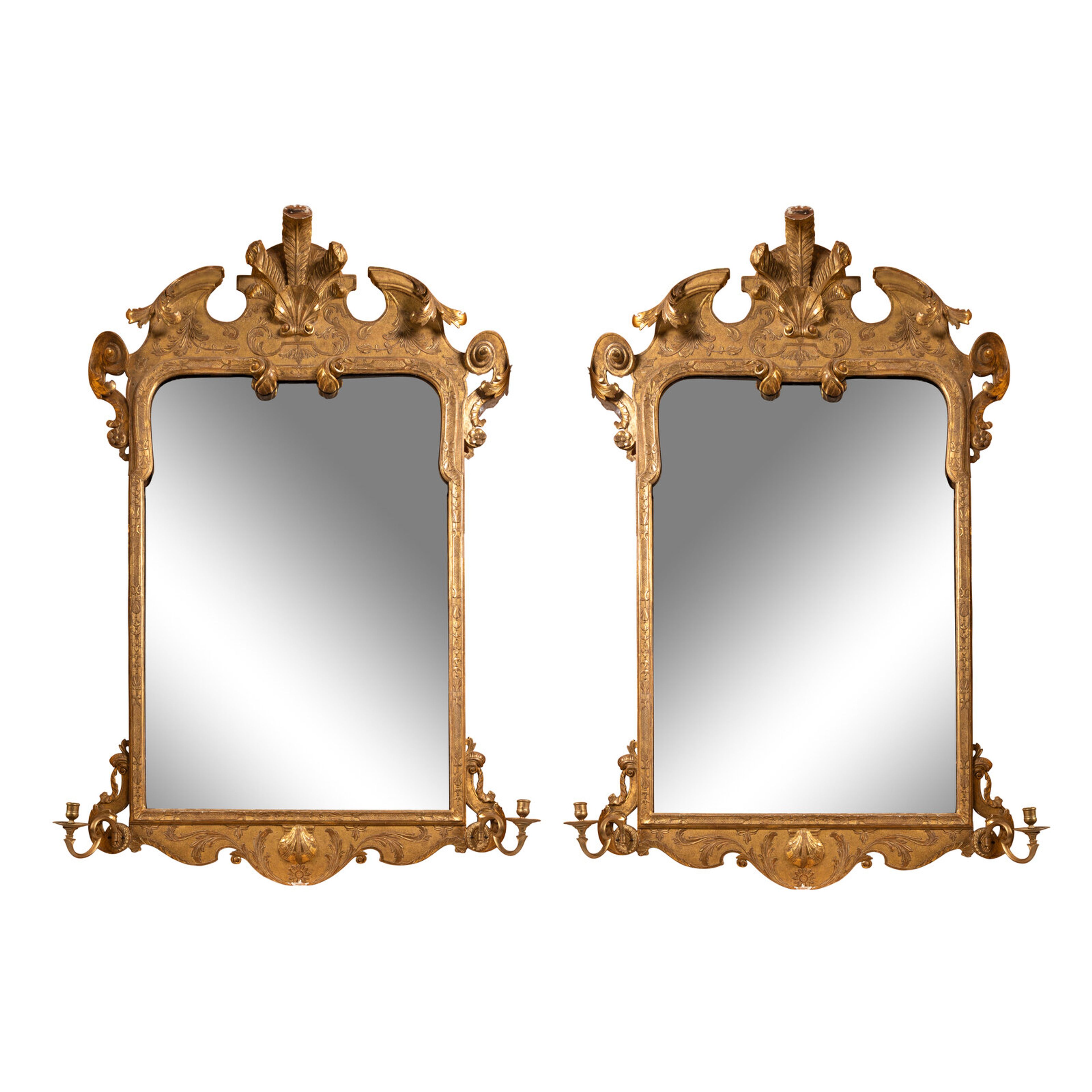 Lot 257 | A Pair of George I Giltwood Mirrors | Estimate $30,000 – $50,000
