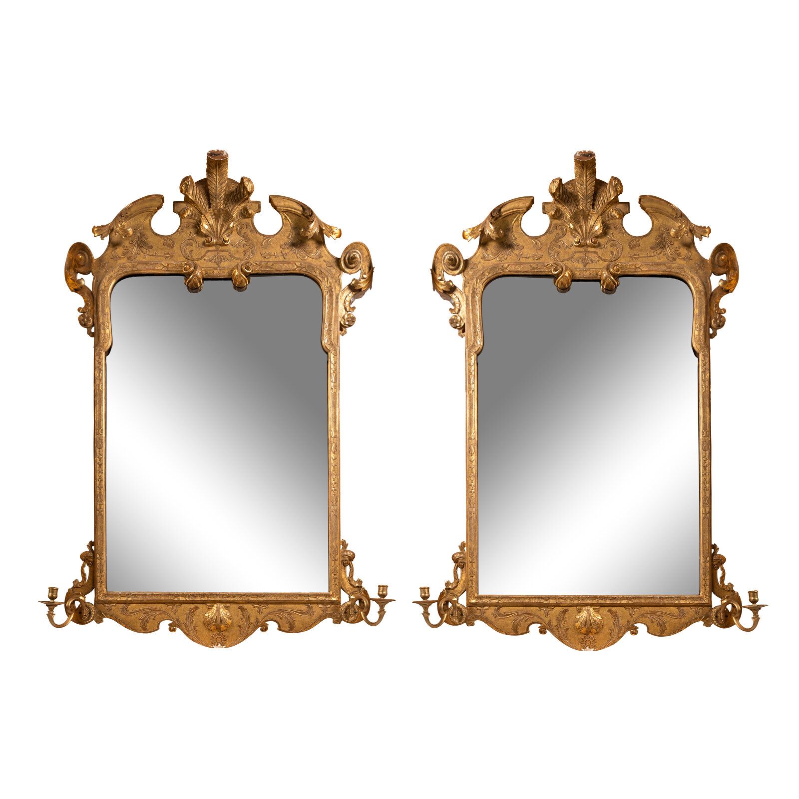 Lot 257 | A Pair of George I Giltwood Mirrors | Estimate $30,000 – $50,000