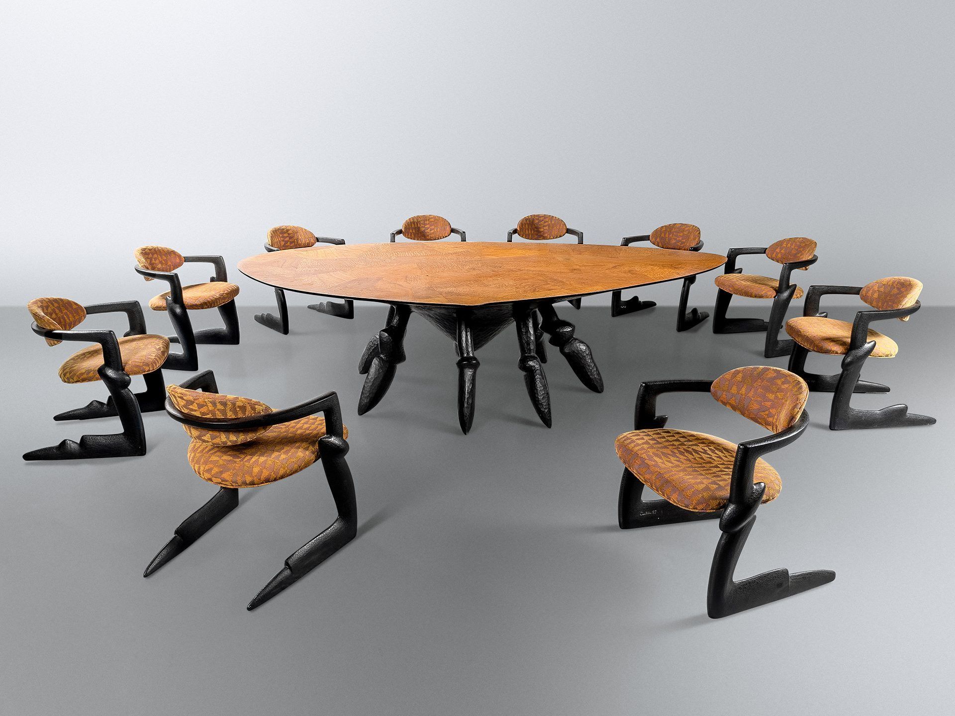 Wendell Castle, Seven Days of the Week Dining Table and Ten Chairs, 1997