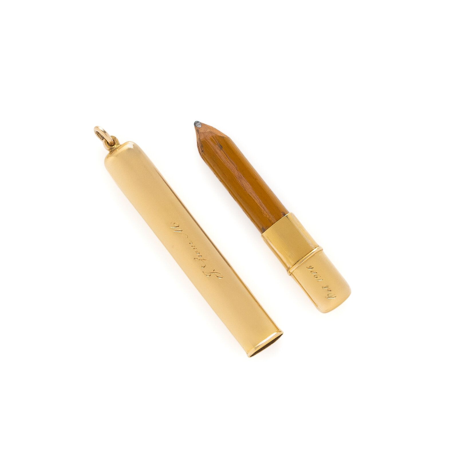 John Jacob Astor IV's Battin & Co., Antique, Yellow Gold, Diamond, and Sapphire Pencil Case, Property Of The Astor Family