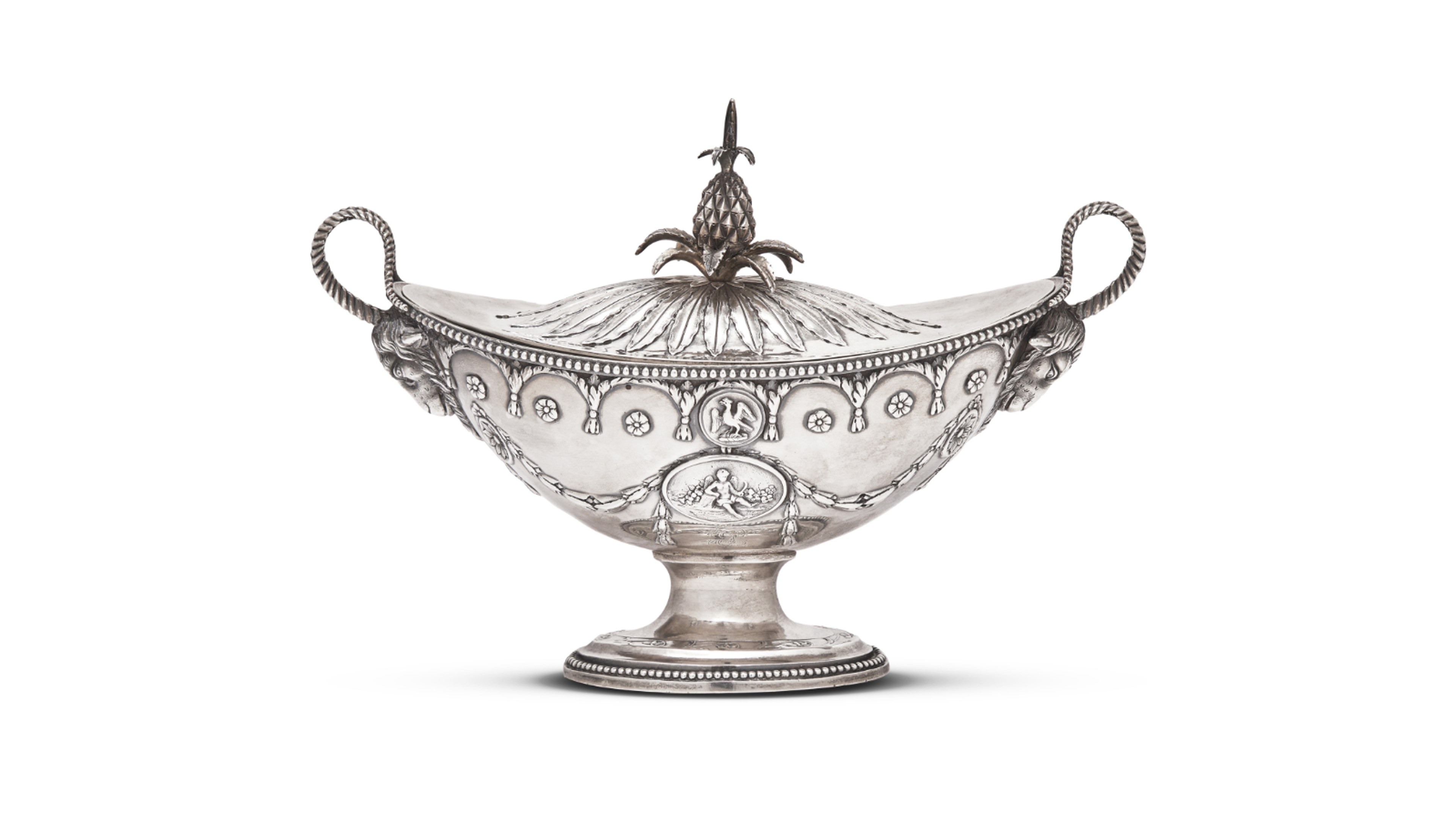Lot 46 | A Neoclassical Sterling Silver Covered Sauce Tureen Presented by Elizabeth Willing Powel (1743-1830) to Edward Shippen Burd (1779-1848), Philadelphia
Sold for $28,800