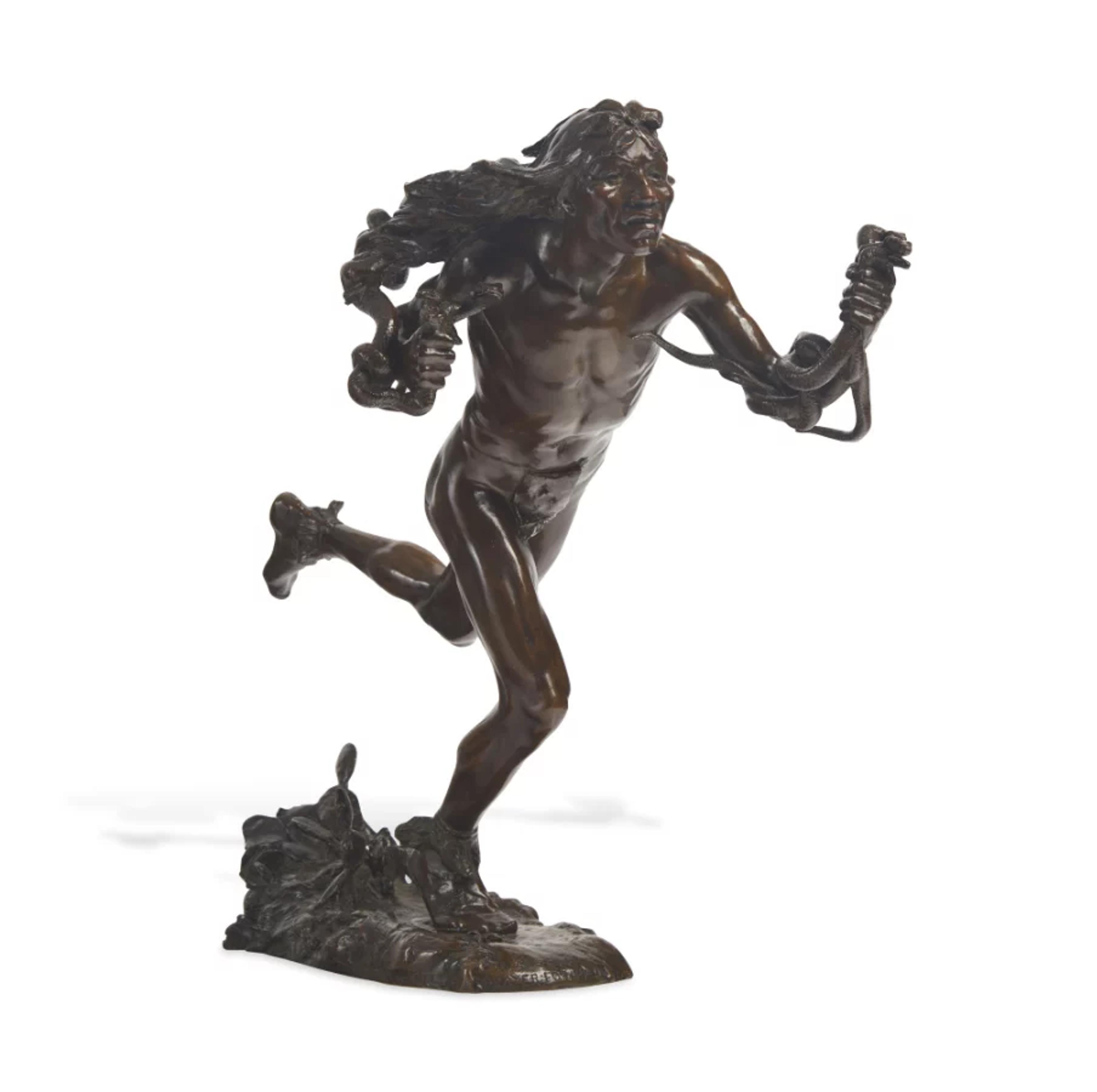 Hermon Atkins MacNeil(1866-1947)| The Moqui Prayer for Rain (The Returning of the Snakes)  SOLD FOR $230,400;  Bert Geer Phillips (1868-1956) | Water Carrier, c. 1912| SOLD FOR $140,800