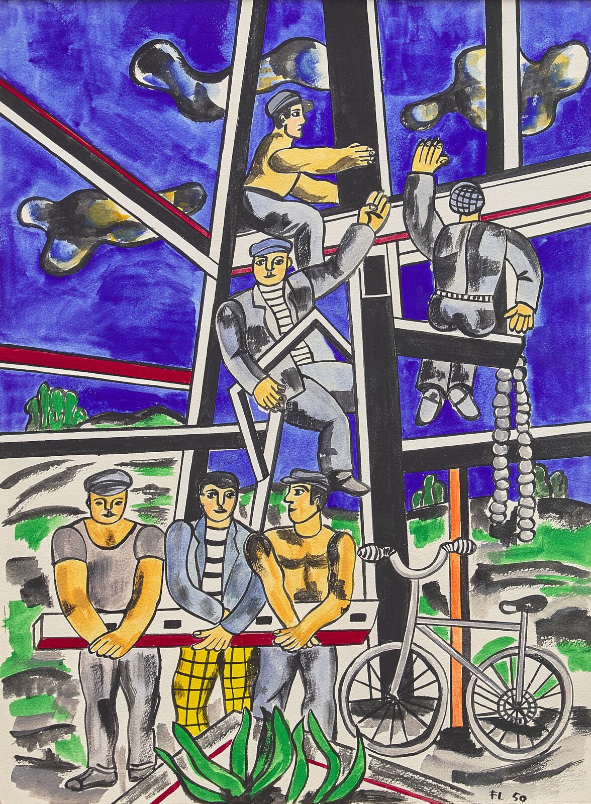 Lot 20 | Fernand Léger (French, 1881-1955)  Les Constructeurs au Vélo, 1950  $150,000 – 250,000 
