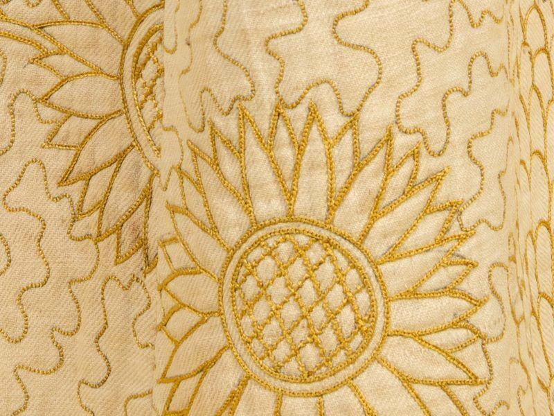 Sunflowers and Aesthetic Decadence: An Embroidered White Cotton Wrapper, 1880