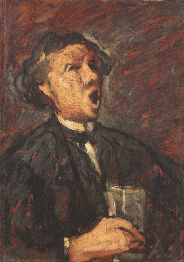 Lot 9 | Honoré Daumier (French, 1809-1879) Le Buveur Chantant, circa 1856 | Estimate: $25,000 - 40,000
