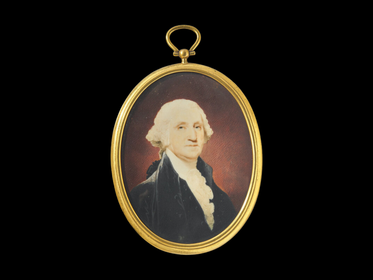 A miniature painting featuring George Washington