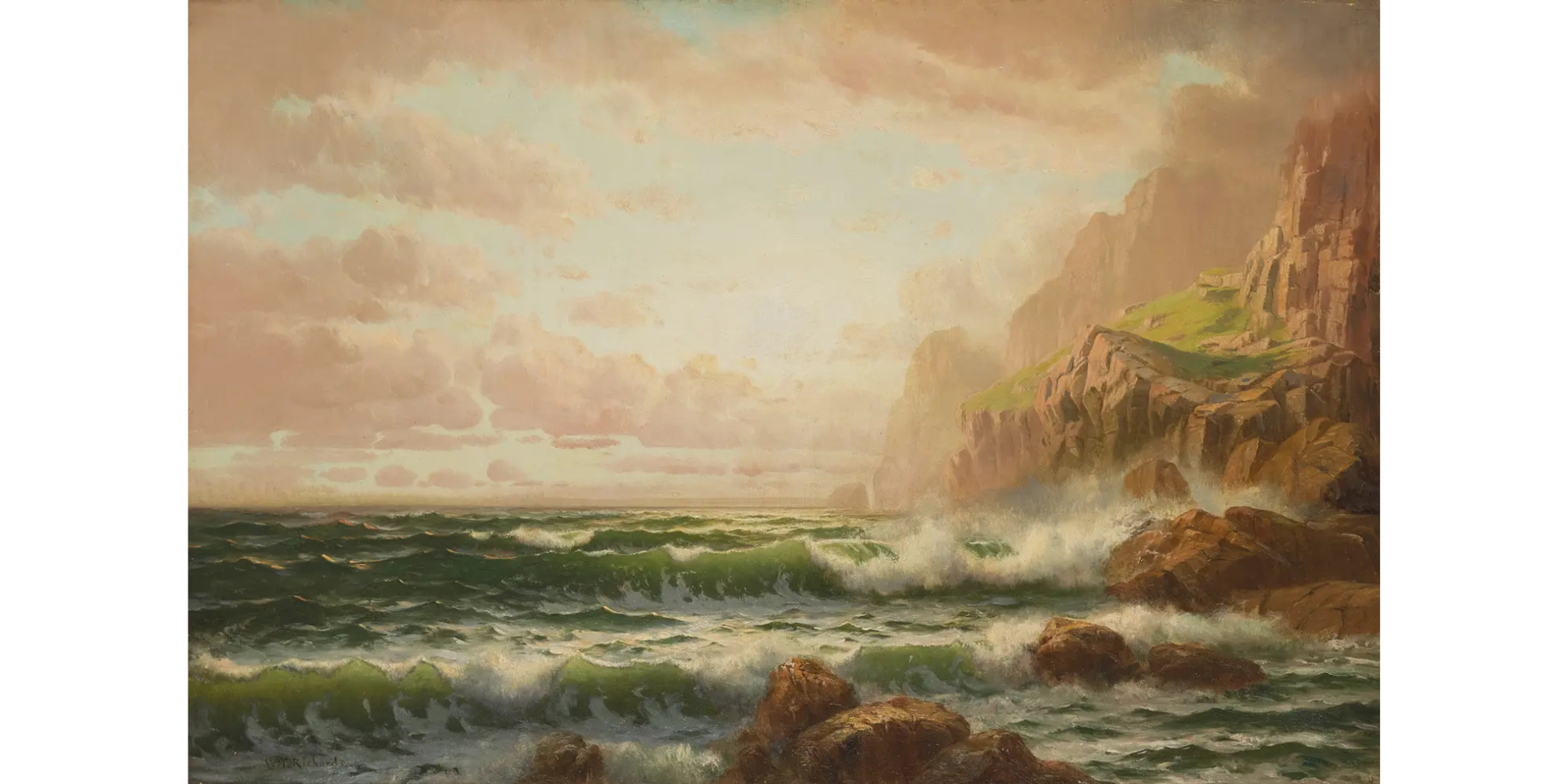 Lot 12 | William Trost Richards (American, 1833-1905) Sea at Cornwall | Estimate $25,000 - $40,000