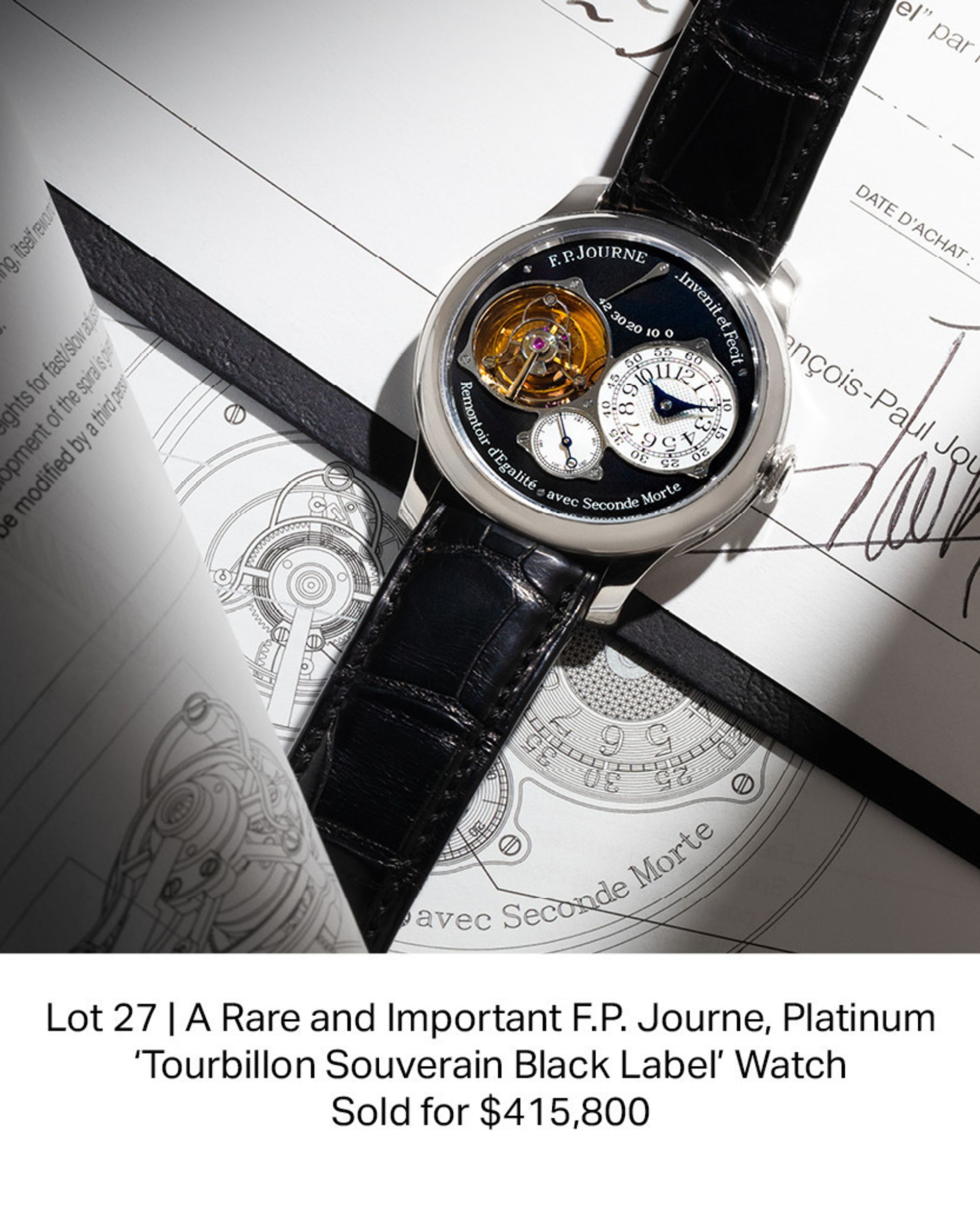 F.P. Journe, Platinum 'Tourbillon Souverain Black Label' that 