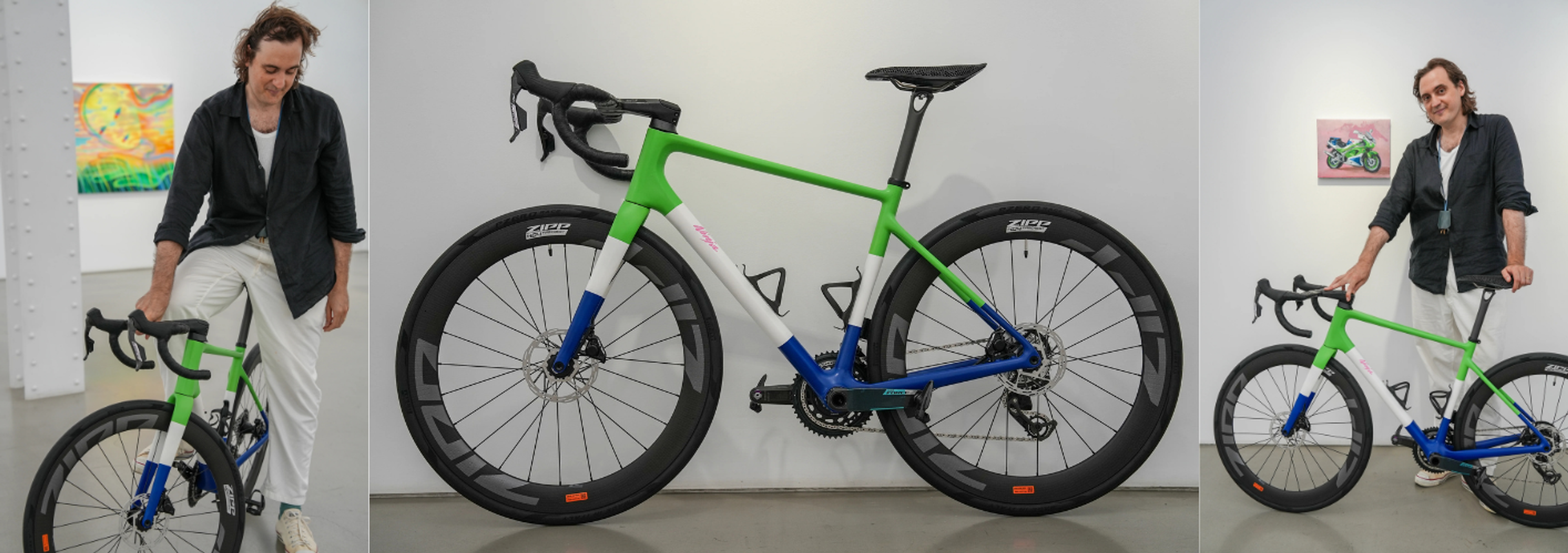 For the Philadelphia Cycling Classic Art Auction, Hascoët transforms a custom Parlee bicycle into a unique work that merges high-performance engineering with contemporary artistic expression.