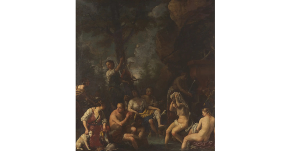 Lot 8 | Johann Heiss (German, 1640-1704) Diana at Rest | Estimate: $6,000 - $8,000
