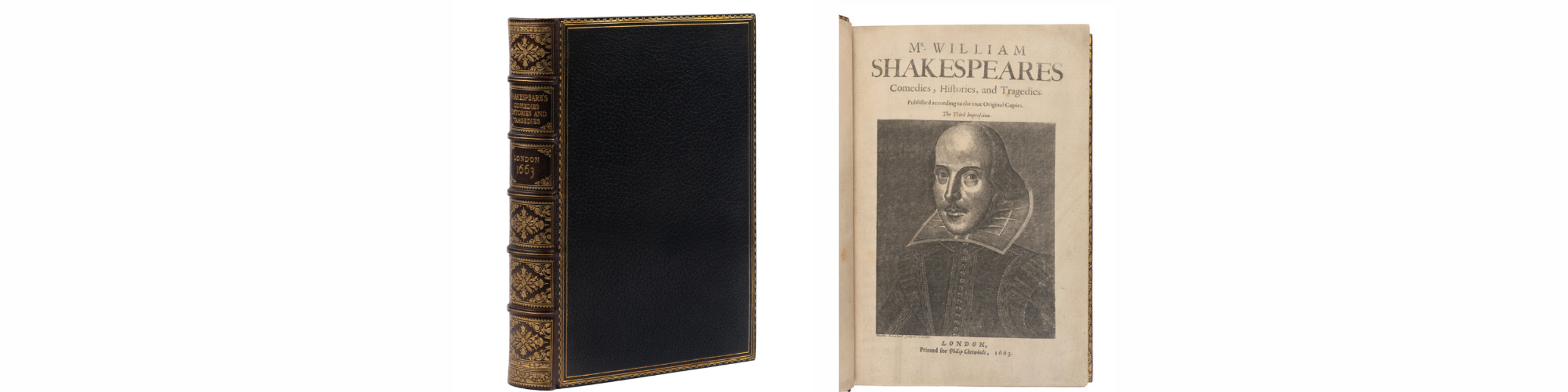 Lot 208 | SHAKESPEARE, William (1564-1616). Mr. William Shakespeares Comedies, Histories, and Tragedies. Published according to the true Original Copies. The Third Impression. [London: Printed for Philip Chetwinde, 1663]. Sold for $121,150