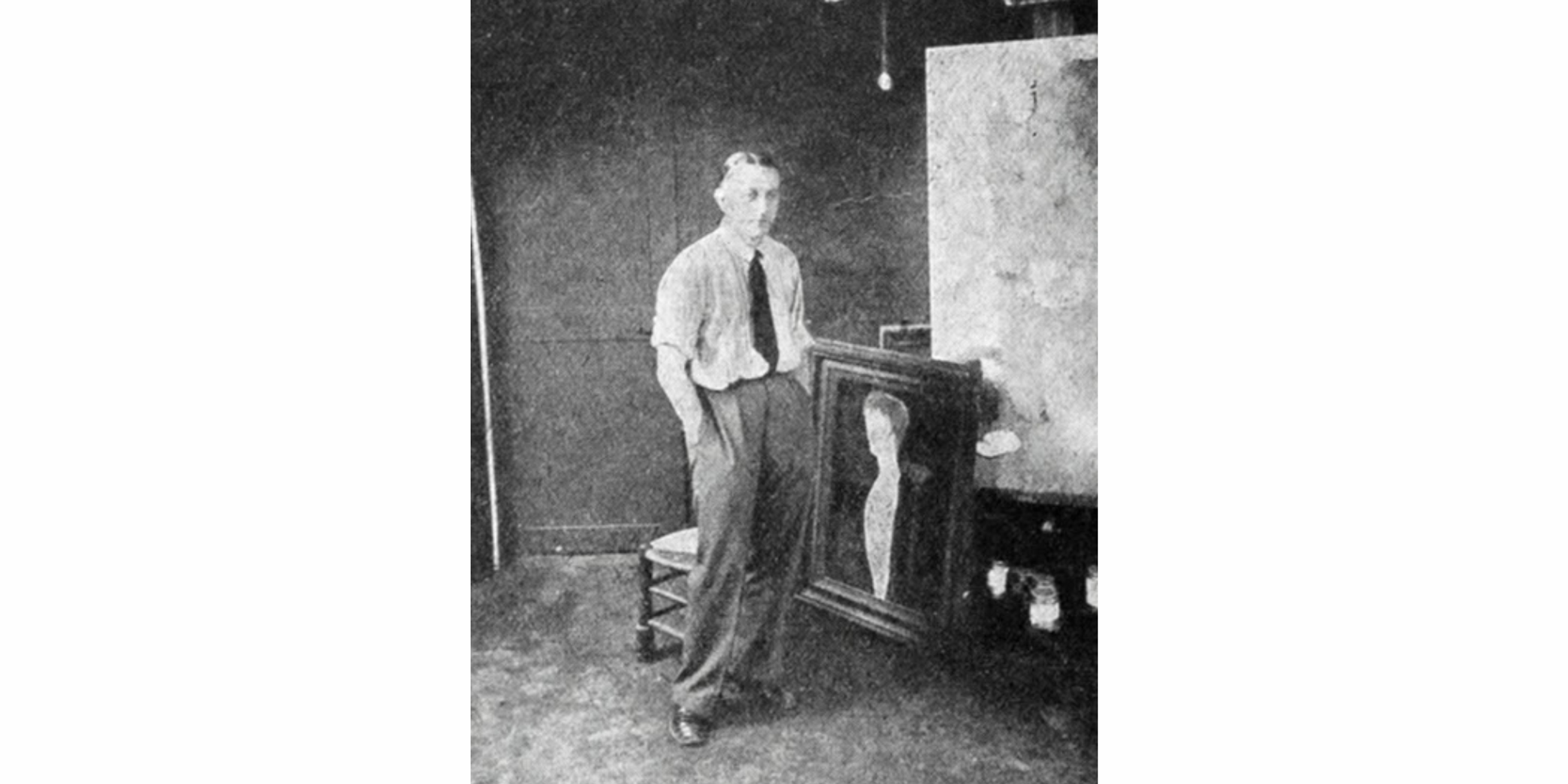 The artist in his studio 3, cour de Rohan, Paris, c. 1929