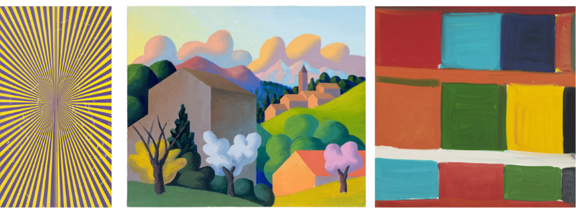 LEFT TO RIGHT
Mark Grotjahn, Untitled (Violet and Canary Yellow Butterfly 43.78), 2012 | Estimate: $700,000 – 900,000
Salvo, Senza Titolo, c. 1997 | Estimate: $50,000 – 70,000
Stanley Whitney, Stay Song #37, 2019 | Estimate: $200,000 – 300,000
